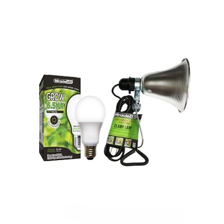 Miracle Led 6.5KK Clamp-On LED Grow Light Kit, 12W Full Spectrum Daylight White Replacing 150W 802826